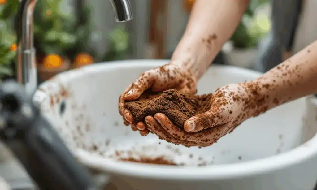 Met dit simpele koffieprut-trucje wordt je badkamer in no-time schoon