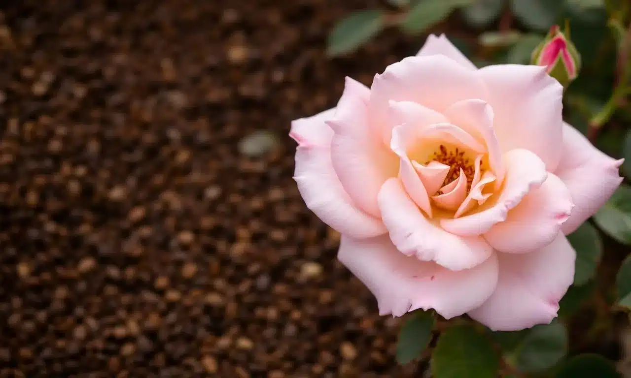 1 kopje koffiedik rond je rozenstruik – en de bloei wordt twee keer voller